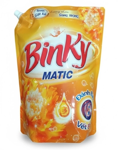 Nước giặt xả Binky hương nước hoa túi 3.1kg màu vàng