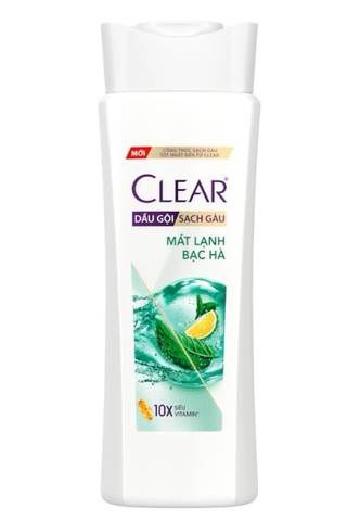 Dầu gội Clear mát lạnh bạc hà, chai 170g