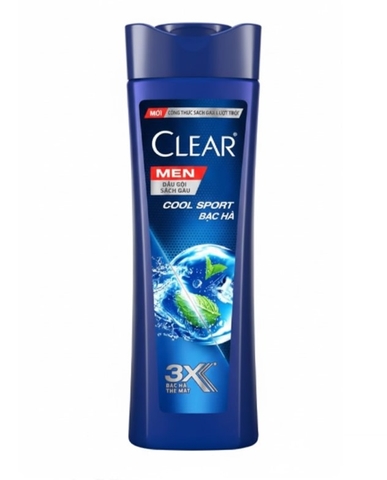 Dầu gội sạch gàu Clear Men Cool Sport mát lạnh bạc hà, chai 340g