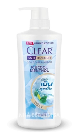 Dầu gội Clear mát lạnh bạc hà Thái Lan, chai 450ml