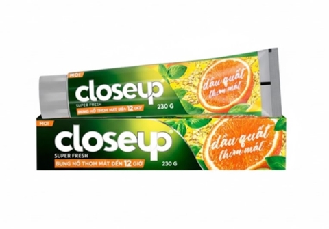 Kem đánh răng Closeup Super Fresh dầu Quất thơm mát, tuýp 230g