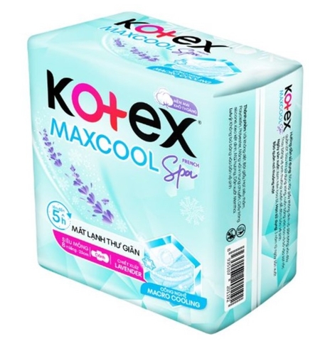 Băng vệ sinh Kotex MaxCool Spa (bạc hà)  (8 miếng, 23cm)