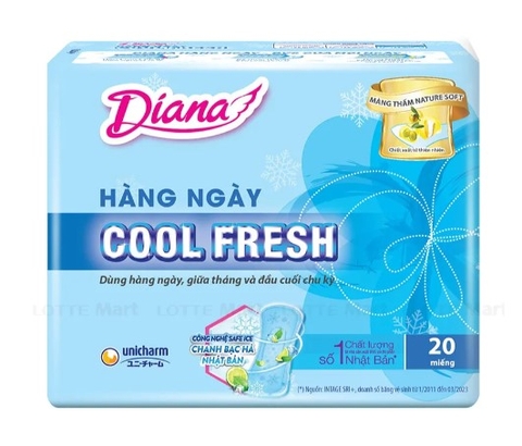 Băng vệ sinh Diana Sensi hàng ngày Cool Fresh gói 20 miếng