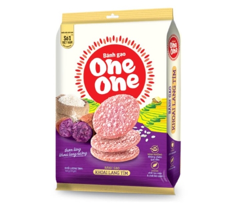 Bánh gạo vị khoai lang tím One One, gói 166g