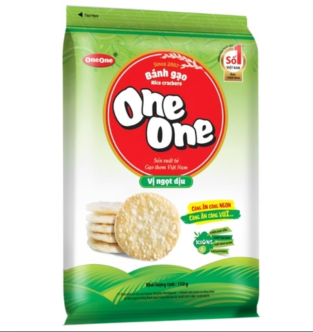 Bánh gạo vị ngọt dịu One One, gói 150g