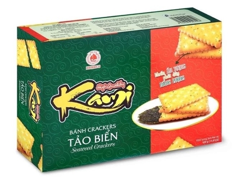 Bánh Crackers Kami tảo biển Hải Hà, hộp 380g
