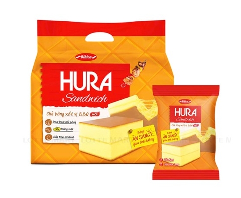Bánh bông lan Hura Sandwich, gói 156g