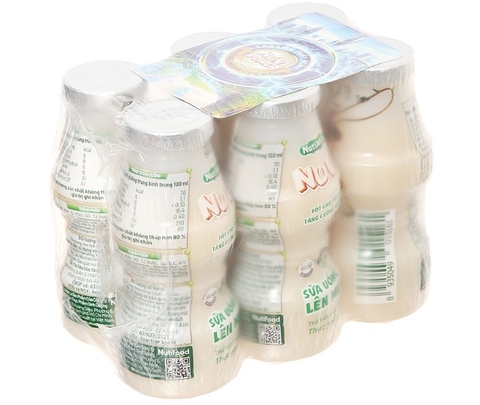 Sữa chua uống lên men Nuvi vị Nguyên bản, Cam, Dâu, lốc 6 chai