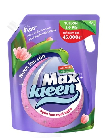 Nước lau sàn MaxKleen hương ngàn hoa ngọt ngào, túi 3.6kg