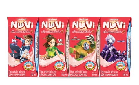 Sữa chua uống Nuvi có thạch hương Dâu, 110ml