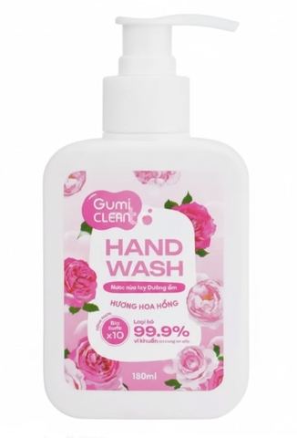 Nước rửa tay sinh học Gumi Clean hương hoa Hồng, chai 180ml