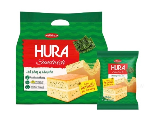 Bánh bông lan Hura Sandwich, gói 156g