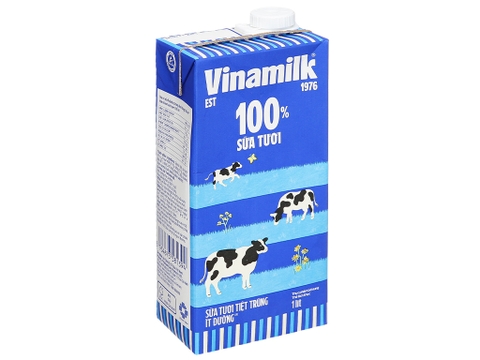 Sữa tươi tiệt trùng ít đường Vinamilk, hộp 1 lít