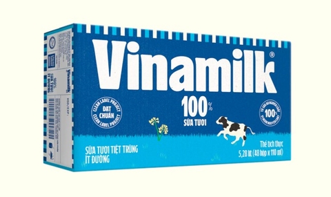 Sữa tươi Vinamilk ít đường, hộp 110ml - Thùng 48 hộp