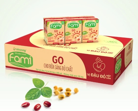 Sữa Fami Đậu đỏ nếp cẩm, hộp 200ml