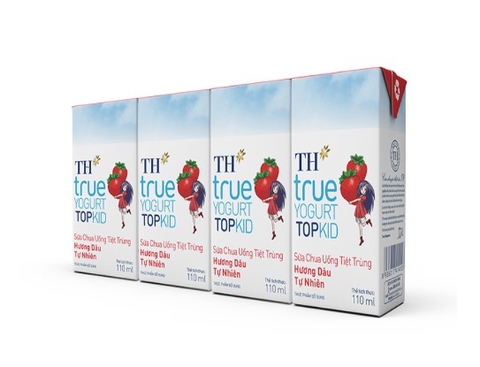 Thùng 48 hộp sữa chua uống tiệt trùng TH True Your Topkid hương Dâu 110ml