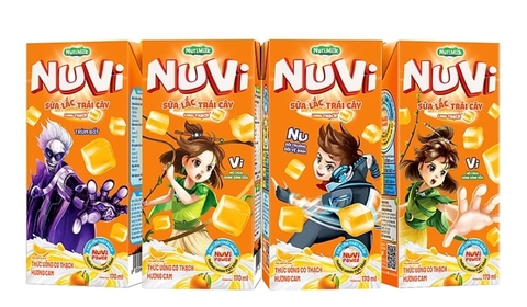 Sữa Nuvi hương Cam có thạch, 170ml