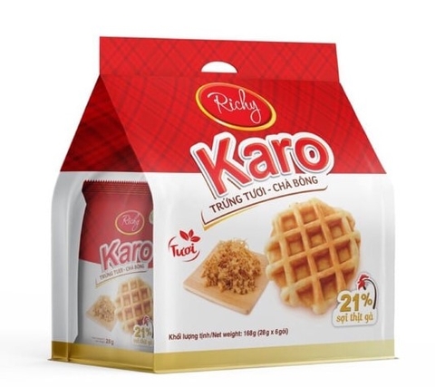Bánh Karo trứng tươi chà bông, gói 156g
