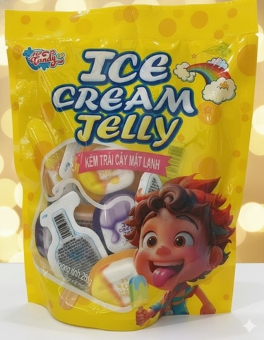 Kẹo kem trái cây mát lạnh Jelly, gói 250g