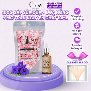 Combo 100Gr Sáp Hoa Hồng + Sữa Dừa Dùng Cho Mọi Loại Da GLOW WAXING + Mỡ Trăn Nguyên Chất 100% 10ml Tặng Que CHE TÊN