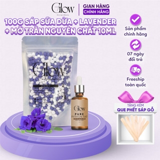 Combo 100Gr Sáp Wax Lông Mix Lavender + Sữa Dừa Chuyên Wax Bikini, Nách GLOW WAXING + Mỡ Trăn Nguyên Chất 100% CHE TÊN