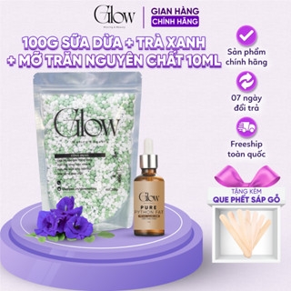 Combo 100Gr Sáp Wax Lông Trà Xanh Mix Sữa Dừa Premium Dùng Wax Bikini GLOW WAXING + Mỡ Trăn Nguyên Chất 100% CHE TÊN