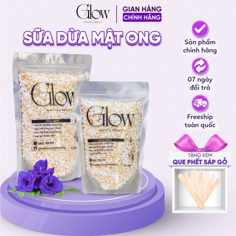 Sáp Wax Lông Nóng Sữa Dừa Mix Mật Ong GLOWWAXING Dùng Cho Mọi Loại Da, Bám Lông Tốt Thơm Nhẹ CHE TÊN SẢN PHẨM