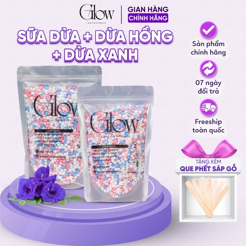 Sáp Wax Lông Nóng Galaxy Premium Mix 3 Màu Siêu Bám Lông GLOWWAXING Dùng Cho Mọi Loại Da Tặng Que Gỗ Phết Sáp