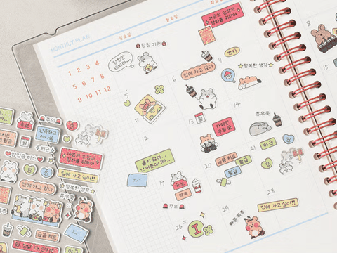 STICKER GẤU Ú SET 4 TẤM