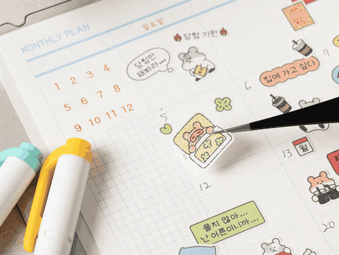 STICKER GẤU Ú SET 4 TẤM