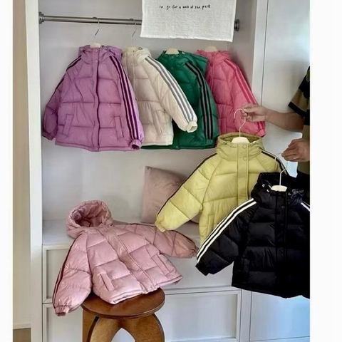 Áo phao bé trai/bé gái dáng ngắn nkẻ sọc tay hàng QCH130