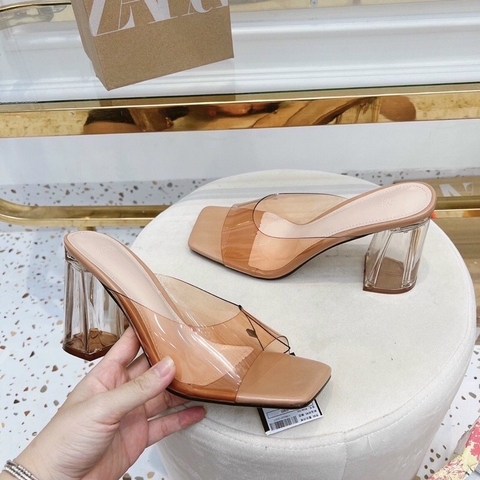 Guốc Za.Ra Mica Nâu Đế Trong Siêu Tôn Dáng [HÀNG SẴN-lùi 1 sz]H367/755/T2.1A