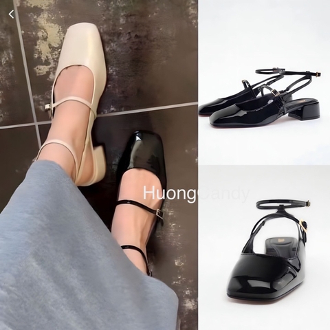 Giày sandal ZR mũi vuông quai mảnh khoá cổ chân 3.5cm[FULLBOX](lùi 1sz)H267/YF2144/TG1