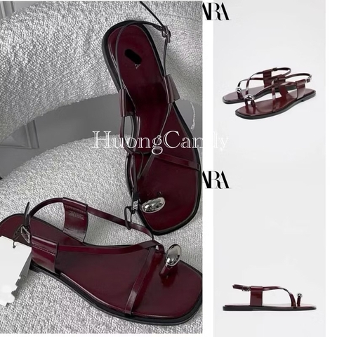 (lùi 1sz-sẵn) Sandal ZR đỏ metal FULLBOXH58/2773/T1.1