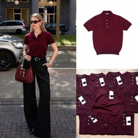 Len Z cộc tay đỏ Burgundy hot hit xuất chuẩn H532  hàng đẹp[ Sẵn]