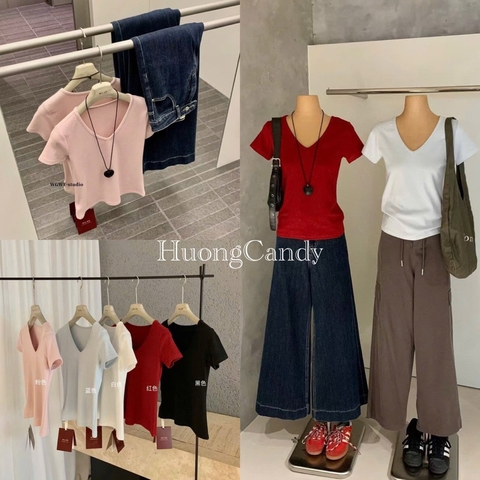 Áo Phông Cổ Tim WGWE Cotton mát #W9000# H555