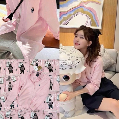 Áo W sơ mi hồng xuất dư H554