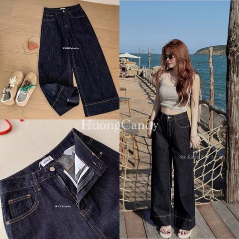Quần Bò WGWE Xanh Than Chỉ Nổi #W9369#H579
