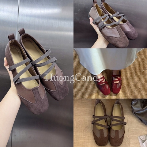 Giày bale da lộn Thon Gọn Trắng Chân QCCC (chuẩn form)/H608/