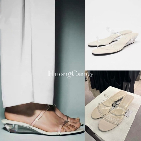 (lùi 1sz) Guốc Zet đế xuồng quai thạch trong tôn da FULLBOX(sẵn)-H451/8785-1/T1.4