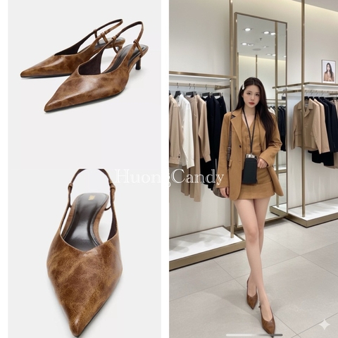 Sandal Slingback Nâu đậm Fullbox(sẵn)-H469/051-7/T2.9A
