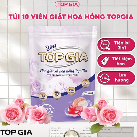 Viện giặt hương hoa hồng túi 10 viên