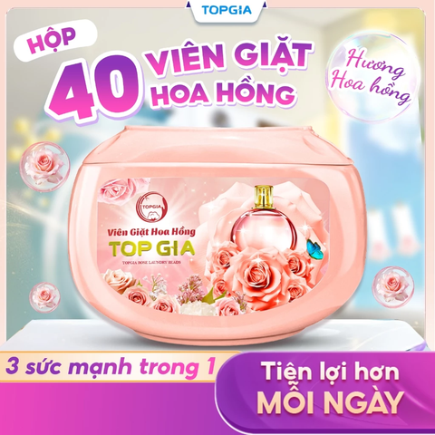 Viên giặt hương hoa hồng