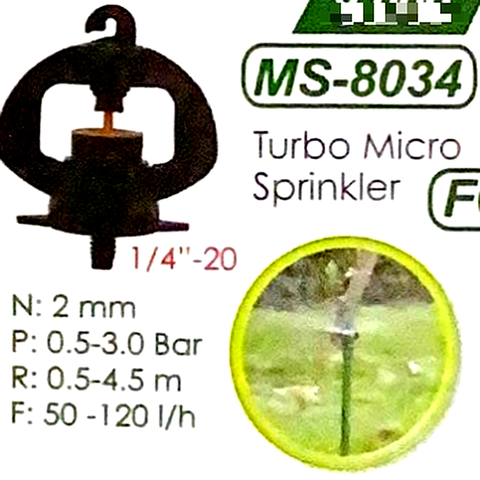 GYMS8034 – Béc Phun Mưa Mini Tiết Kiệm Nước Ren Ngoài 6mm