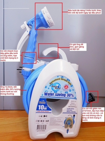 Bộ Vòi Súng Phun Tưới Nông Nghiệp 5 Chế Độ MHR-310 AquaMate