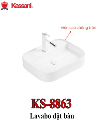 Lavabo đặt bàn - sứ siêu mỏng Kassani KS-8863