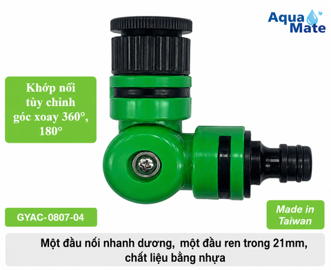 GYAC-0807-04 – Khớp Nối Tùy Chỉnh Góc Xoay 360° & 180° Ren Trong 21mm