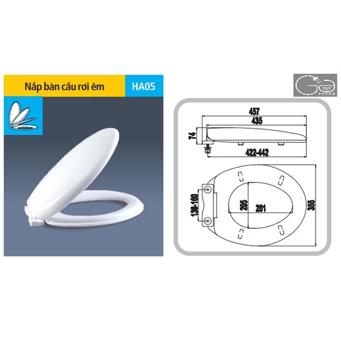NẮP BÀN CẦU RƠI ÊM HA-05 HÙNG ANH – ĐÓNG ÊM, KHÁNG KHUẨN, DỄ DÀNG LẮP ĐẶT