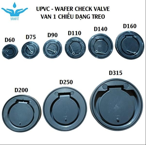 Van 1 Chiều Đĩa Dạng Treo UPVC SH8 – Mặt Bích ANSI/DIN/JIS, PN10/PN6