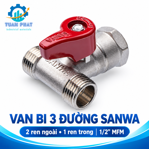 Van Bi 3 Đường Nước 2 ren ngoài 1 ren trong SANWA 1/2” MFM – Tiện Dụng Cho Mọi Hệ Thống Cấp Nước